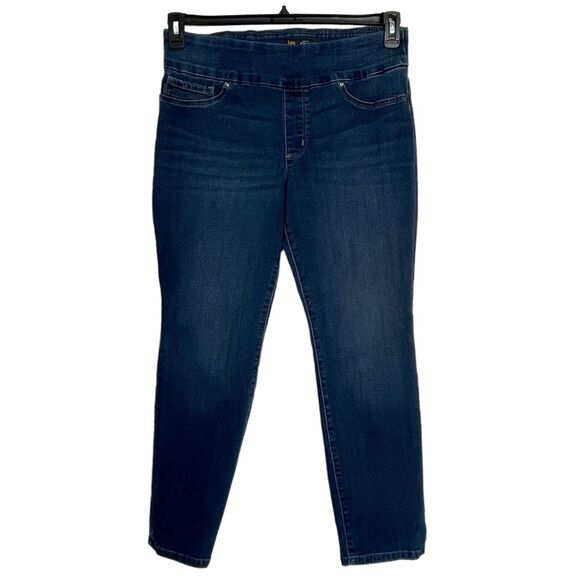 Lee Large Pull-On Sculpting Jeans Slim Fit Slim Leg Stretch Mid-Rise Rear Pocket - Picture 1 of 7